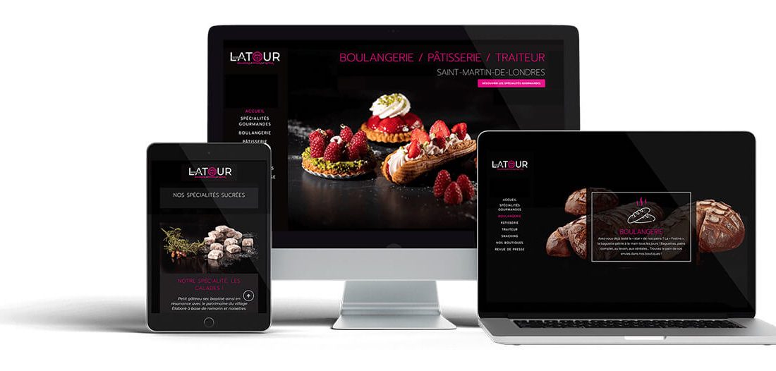 Création d'un site web responsive pour les boulangeries LATOUR au PIC SAINT LOUP, Montpellier.