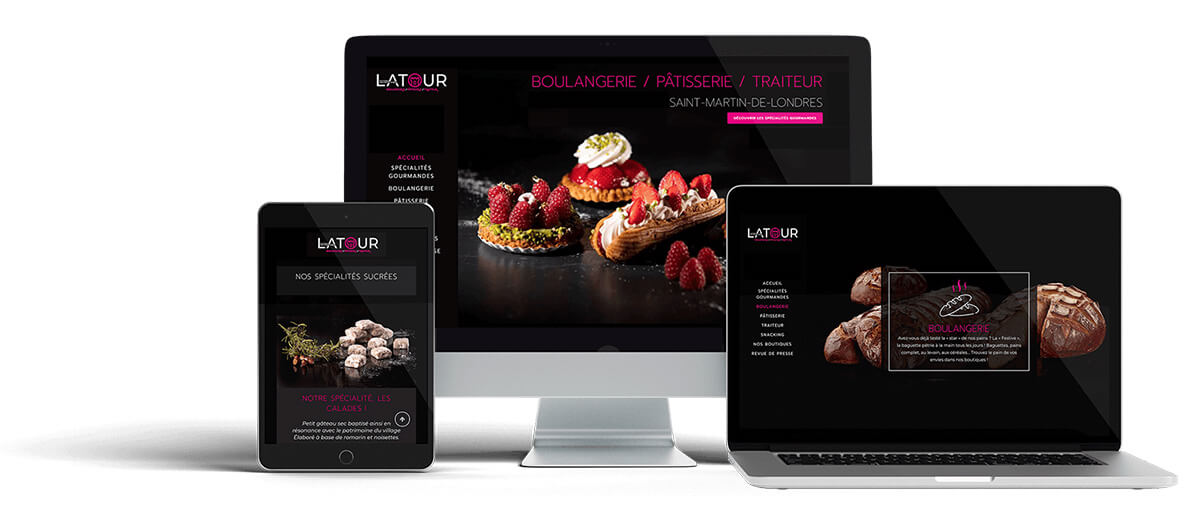 Création d'un site web responsive pour les boulangeries LATOUR au PIC SAINT LOUP, Montpellier.