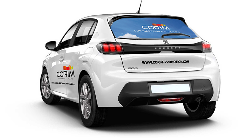 Habillage des véhicules pour CORIM Promotion