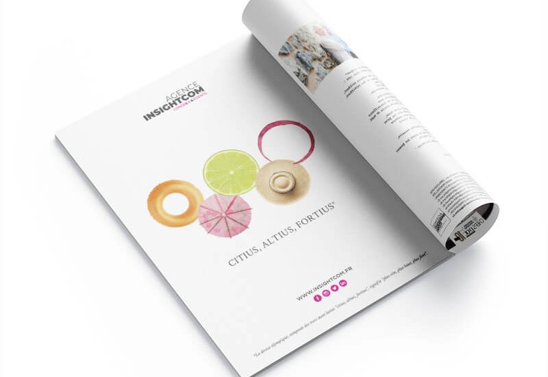 Réalisation d'une annonce presse pour l'agence de communication Insightcom à Montpellier.
