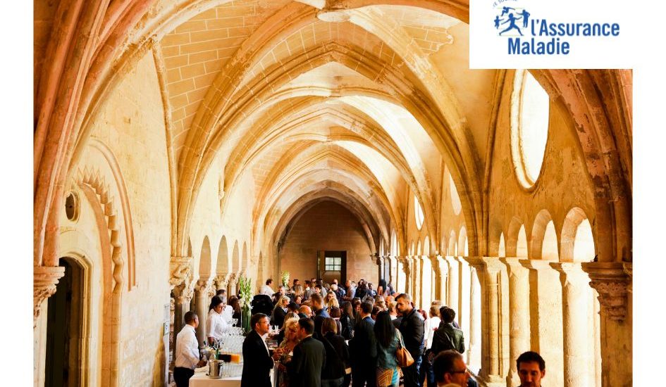 Organisation de l'assemblée générale de la CPAM à l'Abbaye de Valmagne, hérault.