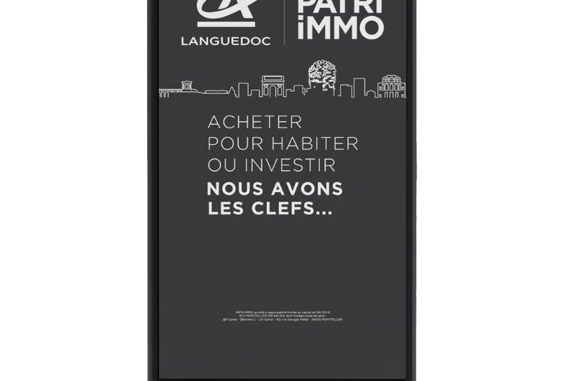 Réalisation d'un panneau d'affichage 4x3 pour PATRI IMMO, filière du crédit agricole.