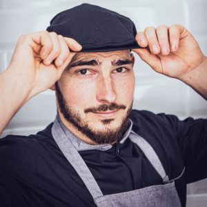 Photographie portrait d'un boucher de la Boucherie des Grèses, Montpellier